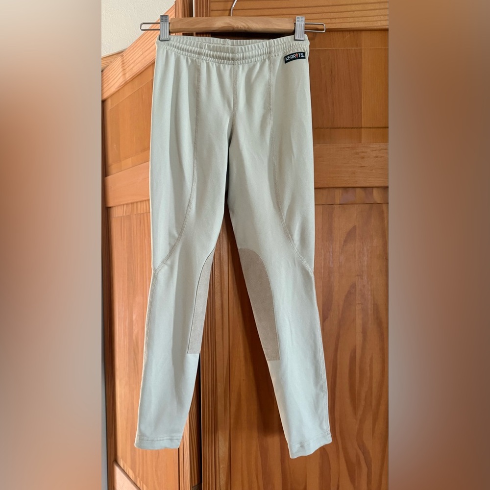 Lot of 2. Kerrits kid riding pants. Beige pair and black pair